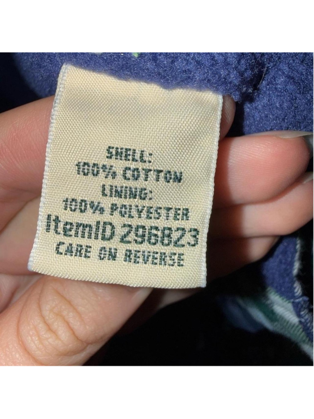 L.L. Bean Blue & Green Fleece-Lined Flannel Jacket with Hood Size XS - Picture 5 of 5